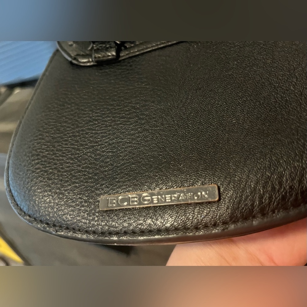 Bcbgeneration Smooth Black Leather Crossbody Purs… - image 6